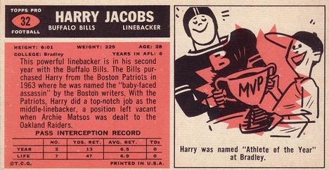 1965 Topps #32 Harry Jacobs Back