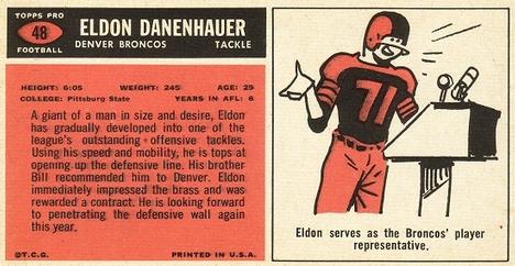 1965 Topps #48 Eldon Danenhauer Back