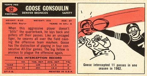 1965 Topps #52 Goose Gonsoulin Back