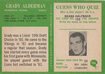 1966 Philadelphia #106 Grady Alderman Back