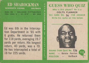 1966 Philadelphia #112 Ed Sharockman Back