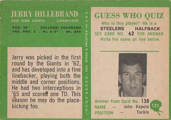 1966 Philadelphia #123 Jerry Hillebrand Back