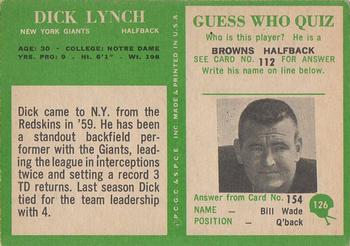 1966 Philadelphia #126 Dick Lynch Back