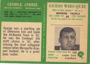 1966 Philadelphia #54 George Andrie Back