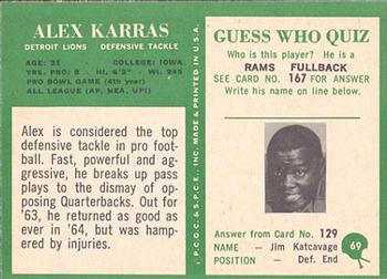 1966 Philadelphia #69 Alex Karras Back