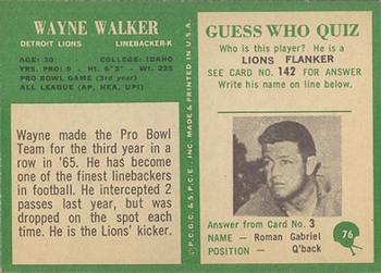 1966 Philadelphia #76 Wayne Walker Back