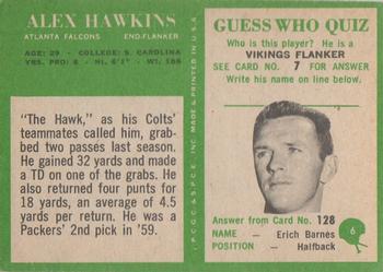 1966 Philadelphia #6 Alex Hawkins Back