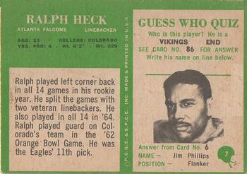 1966 Philadelphia #7 Ralph Heck Back