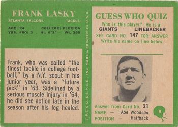 1966 Philadelphia #8 Frank Lasky Back