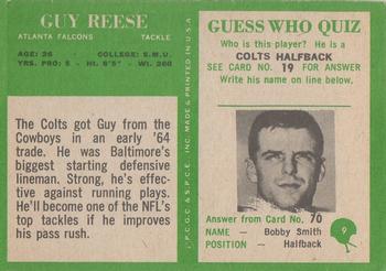 1966 Philadelphia #9 Guy Reese Back