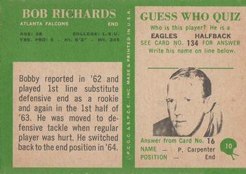 1966 Philadelphia #10 Bob Richards Back