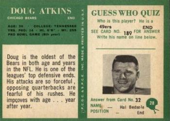 1966 Philadelphia #28 Doug Atkins Back