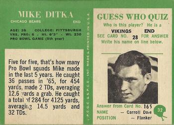 1966 Philadelphia #32 Mike Ditka Back