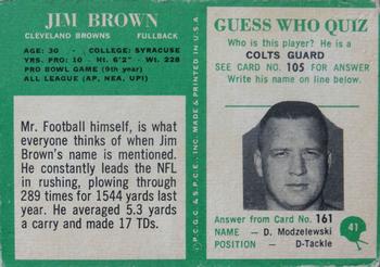 1966 Philadelphia #41 Jim Brown Back