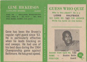 1966 Philadelphia #45 Gene Hickerson Back