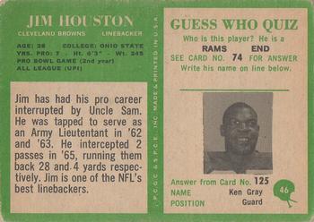 1966 Philadelphia #46 Jim Houston Back
