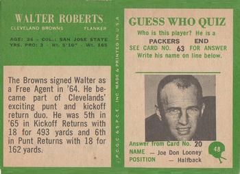 1966 Philadelphia #48 Walter Roberts Back