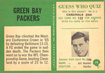 1966 Philadelphia #79 Green Bay Packers Back