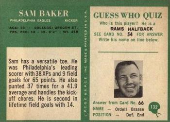 1966 Philadelphia #132 Sam Baker Back