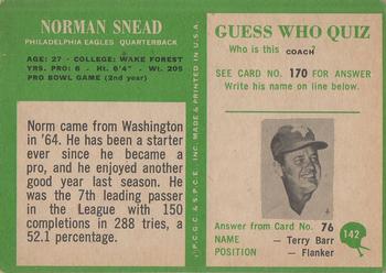 1966 Philadelphia #142 Norman Snead Back