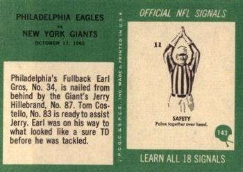 1966 Philadelphia #143 Eagles vs Giants Back