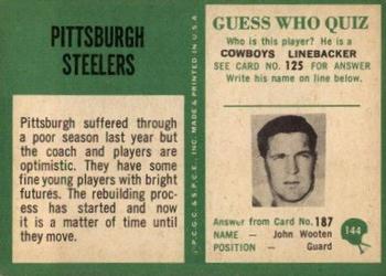 1966 Philadelphia #144 Pittsburgh Steelers Back