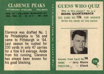 1966 Philadelphia #154 Clarence Peaks Back