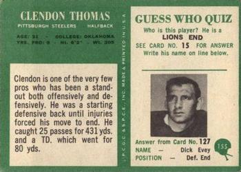 1966 Philadelphia #155 Clendon Thomas Back