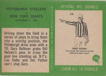 1966 Philadelphia #156 Steelers vs Giants Back