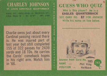 1966 Philadelphia #163 Charley Johnson Back