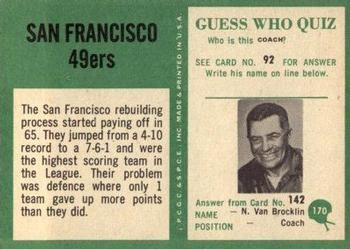1966 Philadelphia #170 San Francisco 49ers Back