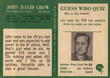 1966 Philadelphia #175 John David Crow Back