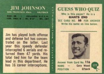 1966 Philadelphia #177 Jim Johnson Back