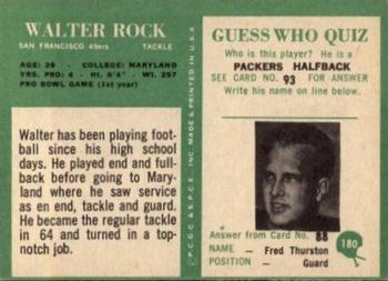 1966 Philadelphia #180 Walter Rock Back
