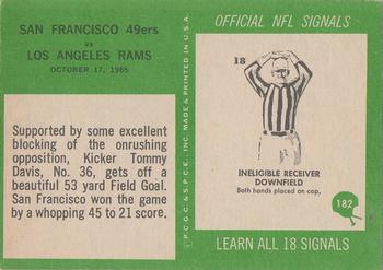 1966 Philadelphia #182 49ers vs Rams Back