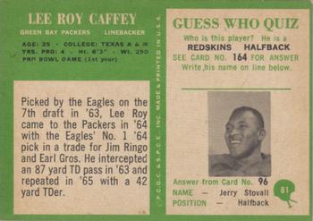 1966 Philadelphia #81 Lee Roy Caffey Back
