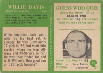 1966 Philadelphia #83 Willie Davis Back