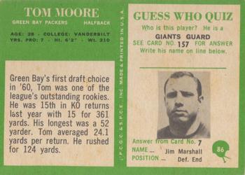 1966 Philadelphia #86 Tom Moore Back
