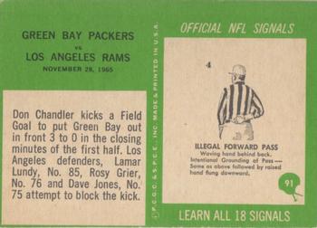 1966 Philadelphia #91 Packers vs Rams Back
