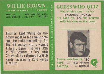 1966 Philadelphia #93 Willie Brown Back