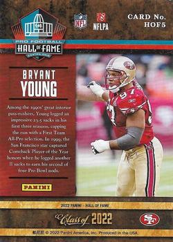 2022 Panini Pro Football Hall of Fame #HOF5 Bryant Young Back