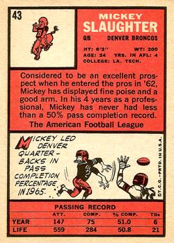 1966 Topps #43 Mickey Slaughter Back