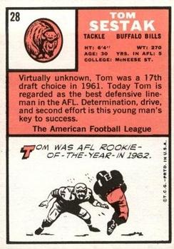 1966 Topps #28 Tom Sestak Back