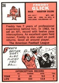 1966 Topps #56 Freddy Glick Back