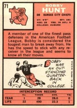 1966 Topps #71 Bobby Hunt Back