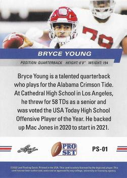 2022 Pro Set Draft - Gold #PS-01 Bryce Young Back