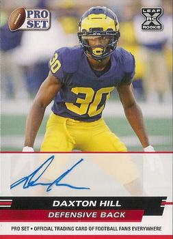 2022 Pro Set Draft - Autographs Red #PSA-DH1 Daxton Hill Front