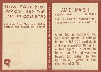 1967 Philadelphia #68 Amos Marsh Back