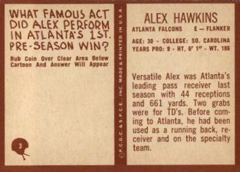 1967 Philadelphia #3 Alex Hawkins Back