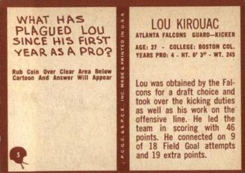 1967 Philadelphia #5 Lou Kirouac Back